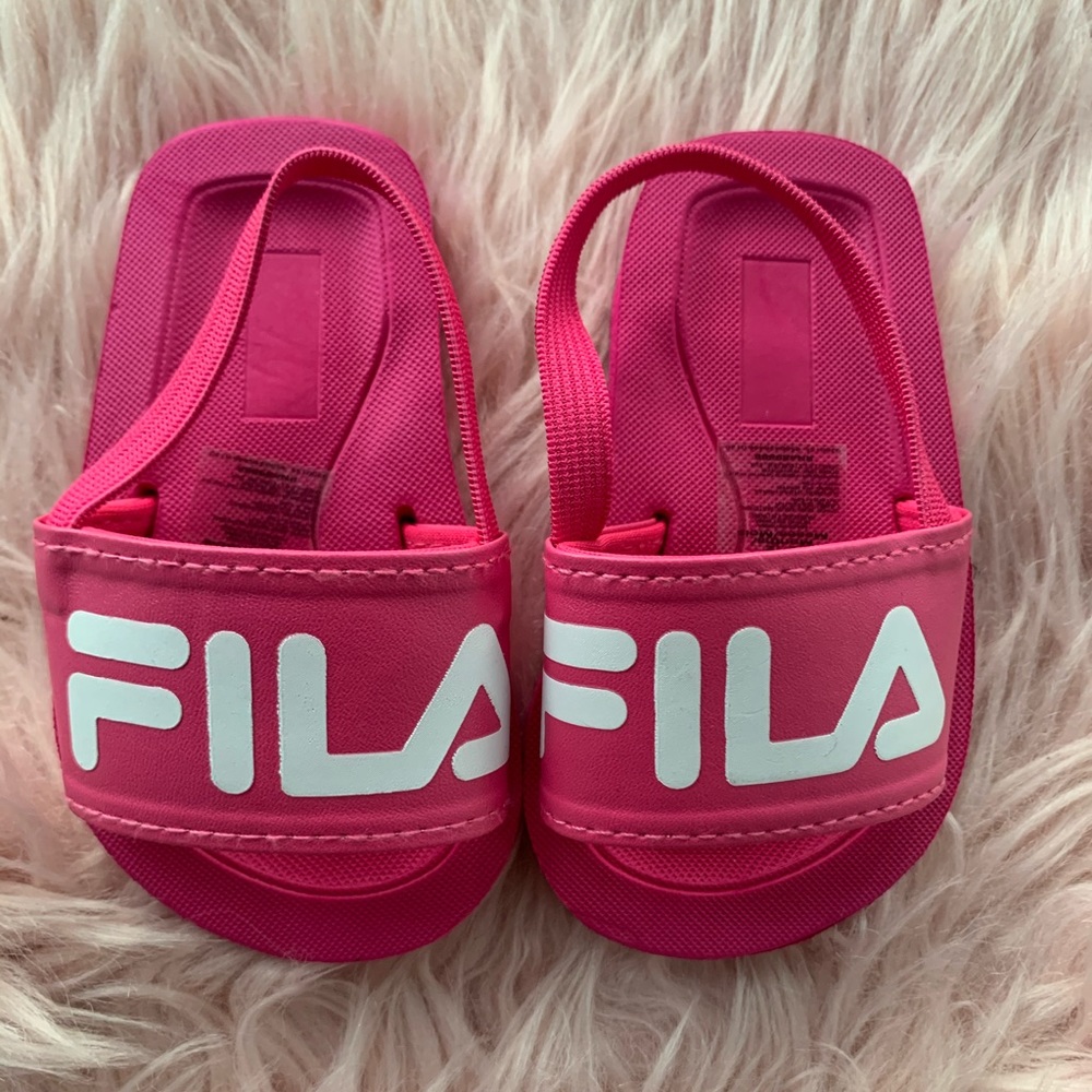 Pink FILA sandals